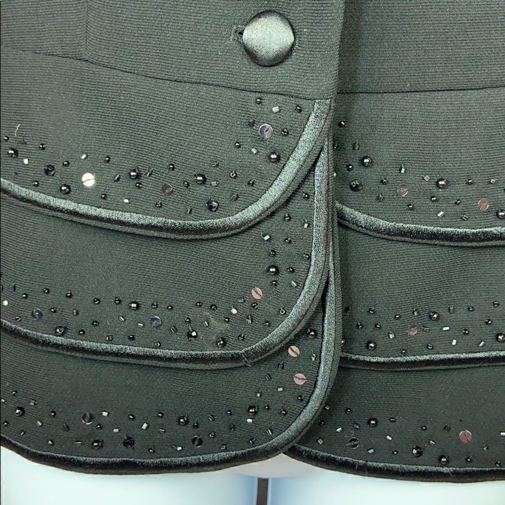 Dressy John Meyer rhinestone beaded trim blazer 3/4 sleeve size 8 - Picture 5 of 13